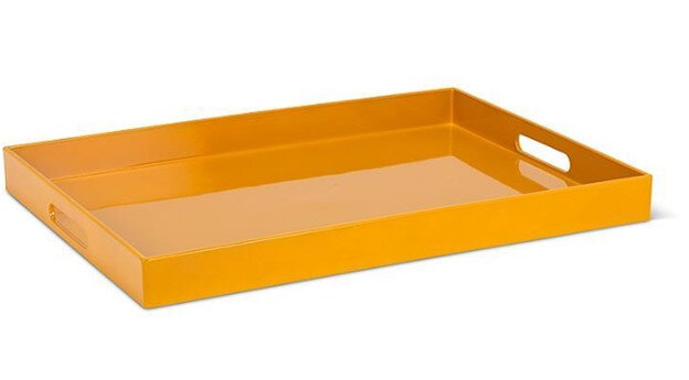 Glossy Rectangle Tray Ochre Yellow Product Image